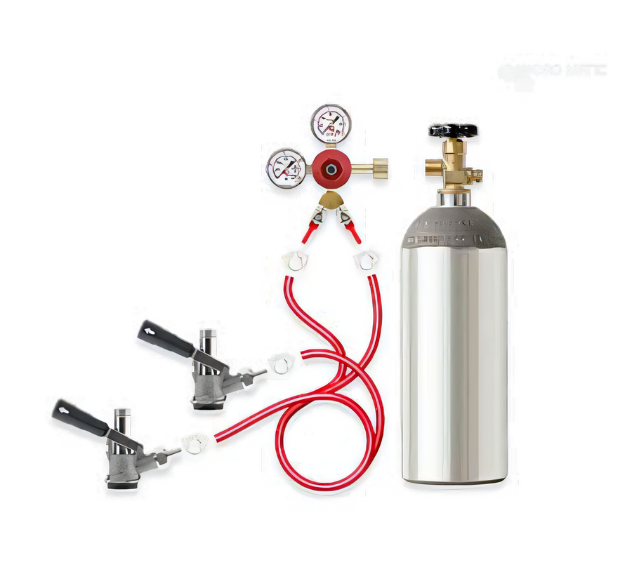 Product image #1 for Micro Matic D-System Keg Tapping Kit with 5 lb. Empty Aluminum CO2 Cylinder and Dual Gauge Regulator