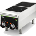 Thumbnail image #1 for Vollrath 912HIMC Dual Hob Countertop Induction Range, Manual Controls, Stainless Steel, 2,500-2,900 Watts per Hob, 208-240V