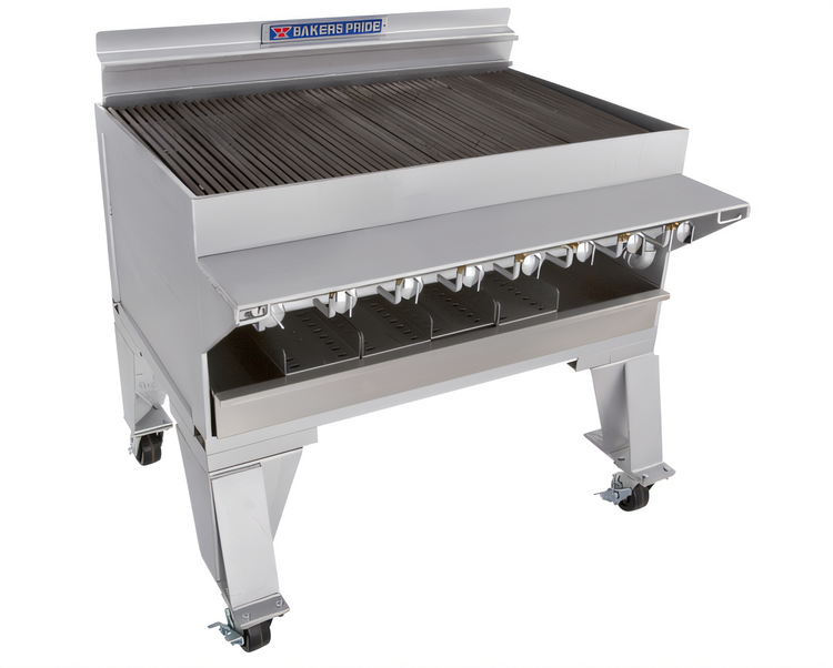 Product image #1 for Bakers Pride Dante Series CH-8 Extra Heavy-Duty Floor Model Gas Charbroiler, 42 x 24-Inch Broiling Area, 8 Burners, 144,000 BTU