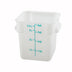 Thumbnail image #1 for Winco 4 Qt White Square Polypropylene Food Storage Container, Container Only