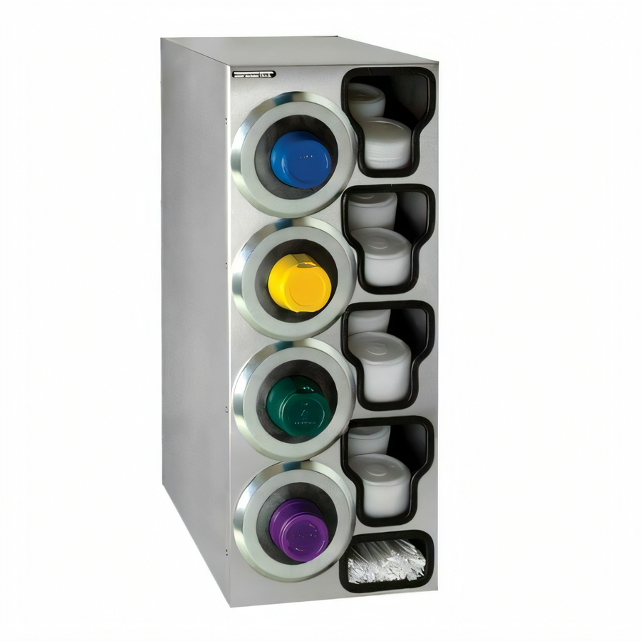 Product image #1 for Dispense-Rite Stainless Steel Cup Dispensing Cabinet with Lid Compartments and Straw Organizer