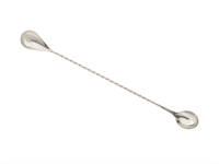Barfly 12-1/4 Inch Twisted Shaft Bar Spoon with 1 Tsp Measured End, 18/8 Stainless Steel