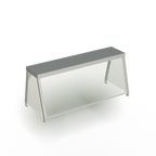 Thumbnail image #1 for Duke Manufacturing 956-460-4 Deluxe Table-Mount Stainless Steel Serving Overshelf, Tempered Glass Guard, Acrylic End Guards, 58-7/32 Inch