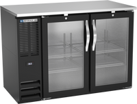 Beverage Air 48-Inch Shallow-Depth Food-Rated Back Bar Cooler with Glass Doors