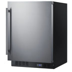 Thumbnail image #1 for Summit Commercial SCFF53BSS 24-Inch Frost-Free Undercounter All-Freezer, 4.6 Cu. Ft., Stainless Steel Door, Black Cabinet