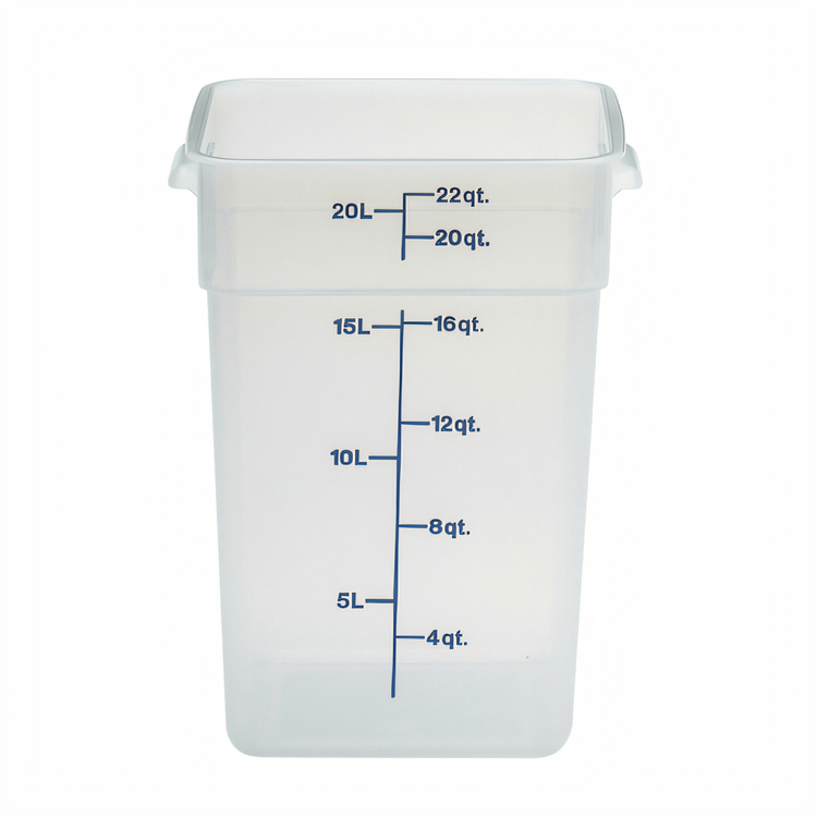 Product image #1 for Cambro CamSquare 22 Qt Translucent Polypropylene Square Food Storage Container with Handles