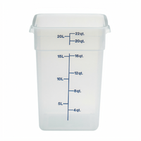 Cambro CamSquare 22 Qt Translucent Polypropylene Square Food Storage Container with Handles