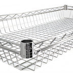 Thumbnail image #1 for Omcan USA 47323 Rectangular Chrome-Plated Wire Serving Basket, 18 x 36 x 3 Inches