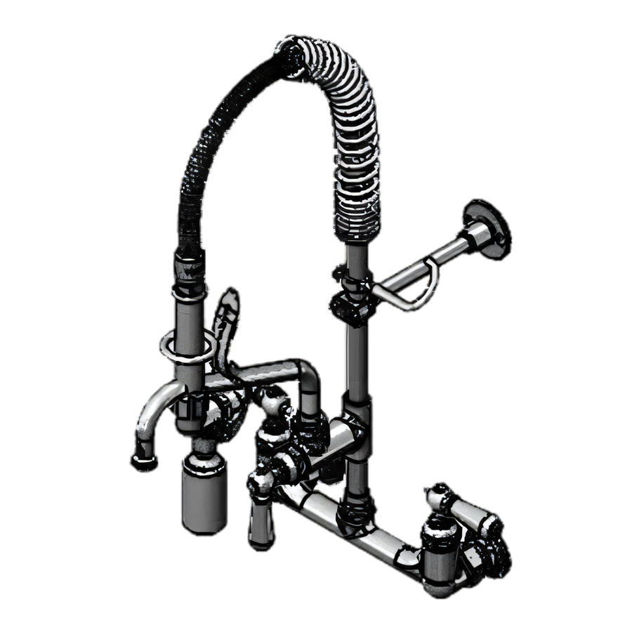 Product image #1 for EasyInstall Mini Wall-Mount Pre-Rinse Faucet with 8" Swing Nozzle, 8" Centers, 0.65 GPM