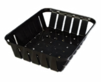 Munchie Basket Rectangular Black ABS Plastic Fast Food Basket, 10-3/8 x 8 x 2-1/2 Inch
