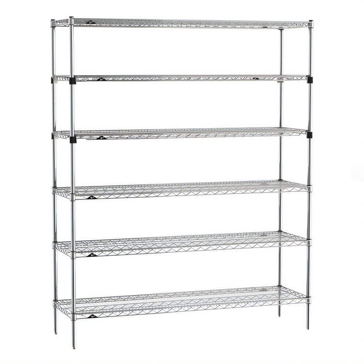 Product image #1 for Metro Super Erecta 60"W x 18"D x 74"H 6-Tier Stationary Wire Shelving Starter Unit, Chrome Plated Finish