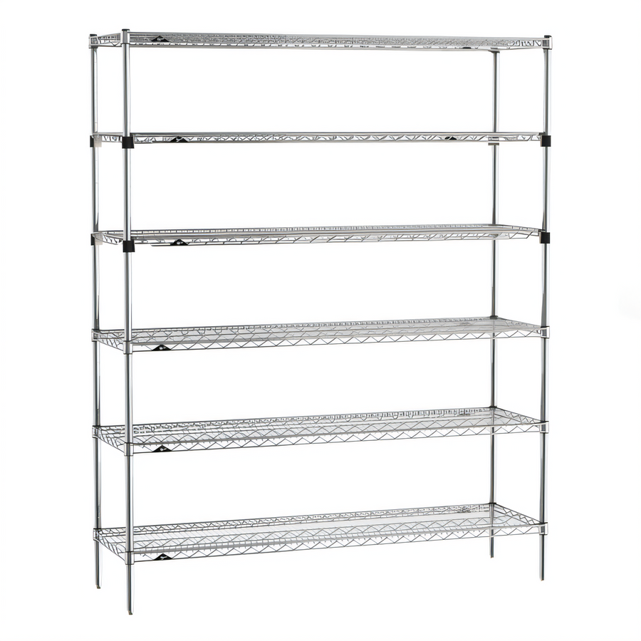 Product image #1 for Metro Super Erecta 60"W x 18"D x 74"H 6-Tier Stationary Wire Shelving Starter Unit, Chrome Plated Finish
