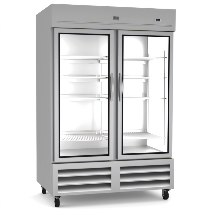 Product image #1 for Kelvinator Commercial 54-Inch Two-Section Glass Door Reach-In Refrigerator, 49 Cu. Ft., Bottom Mount