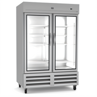 Kelvinator Commercial 54-Inch Two-Section Glass Door Reach-In Refrigerator, 49 Cu. Ft., Bottom Mount
