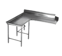 Eagle Group Island Clean Dishtable, 48 Inch Machine-to-Corner x 60 Inch Corner-to-End, 30 Inch Working Depth, 16/304 Stainless Steel