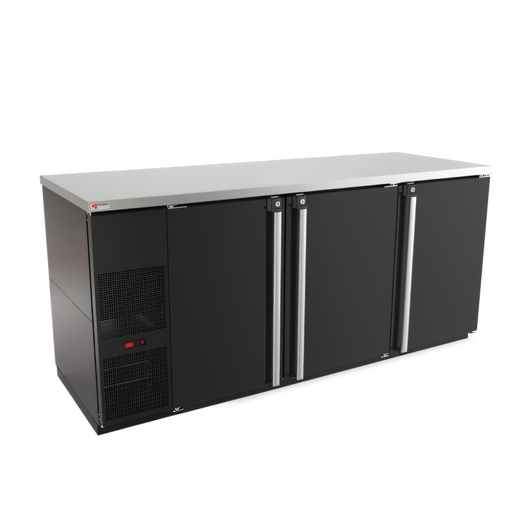 Product image #1 for Micro Matic Pro-Line E-Series 80-Inch Three-Section Refrigerated Back Bar Cabinet with Solid Locking Doors