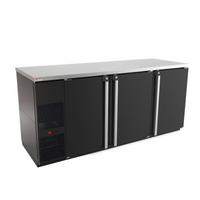 Micro Matic Pro-Line E-Series 80-Inch Three-Section Refrigerated Back Bar Cabinet with Solid Locking Doors