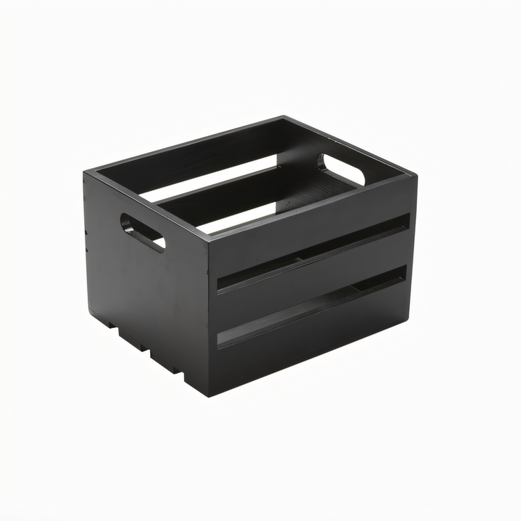 Product image #1 for Rectangular Black Wood Serving Crate