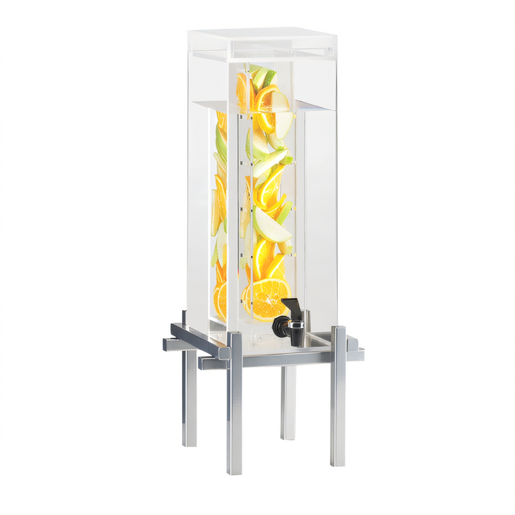Product image #1 for Cal-Mil One by One 3 Gallon Acrylic Infusion Beverage Dispenser with Drip Tray, Silver