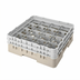 Thumbnail image #2 for Cambro Camrack Full-Size 16-Compartment Beige Glass Rack with 2 Soft Gray Extenders