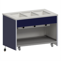 Atlas Metal INFIH-3 Mobile Electric Hot Food Unit, 3-Well, Open Cabinet Base