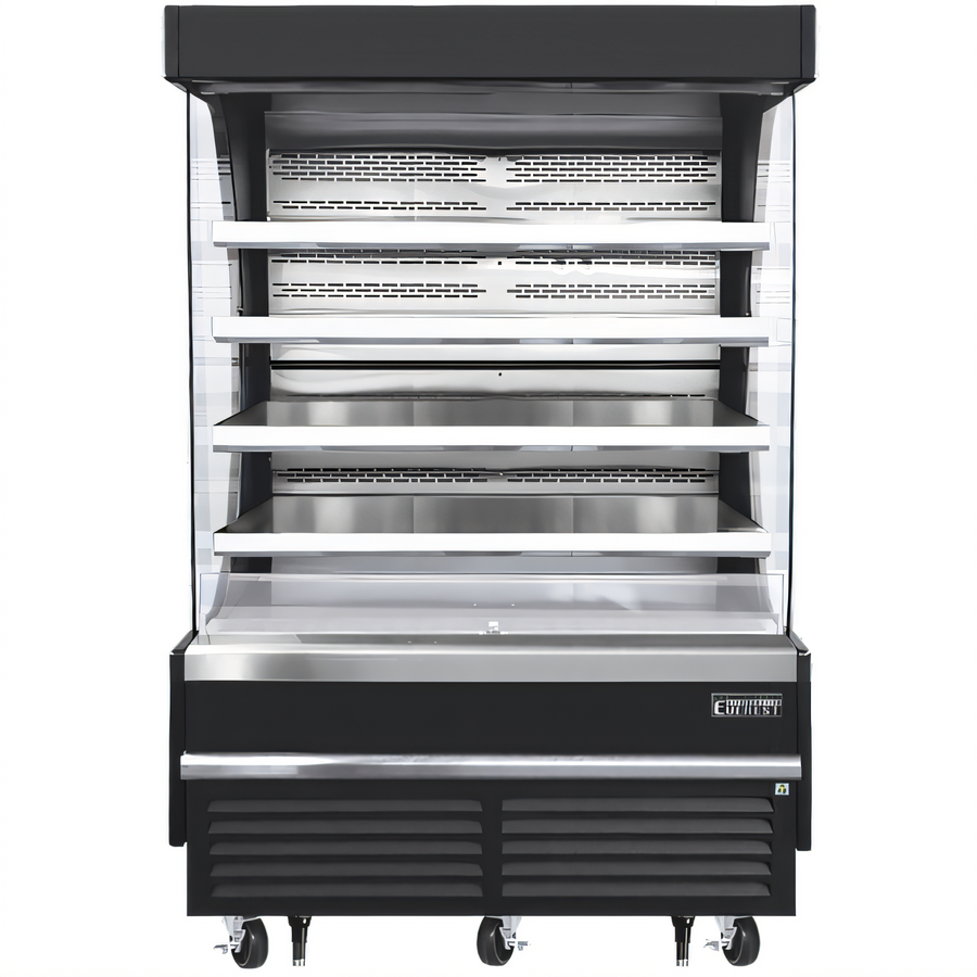 Product image #1 for Everest Refrigeration Vertical Open-Air Merchandiser, 60-Inch W x 28.4-Inch D x 78-Inch H, 21.2 Cu. Ft., Black/Stainless, Self-Contained Bottom Mount
