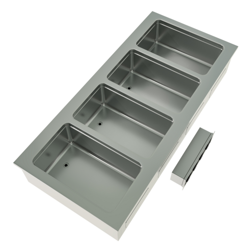 Product image #1 for BK Resources 4-Compartment Drop-In Dry Stainless Steel Hot Food Well Unit