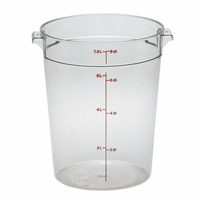 Cambro Camwear Round Clear Polycarbonate Storage Container, 8 Qt.