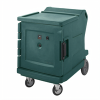 Cambro Camtherm Low Profile Electric Hot Holding Cart, Single Door, Granite Green