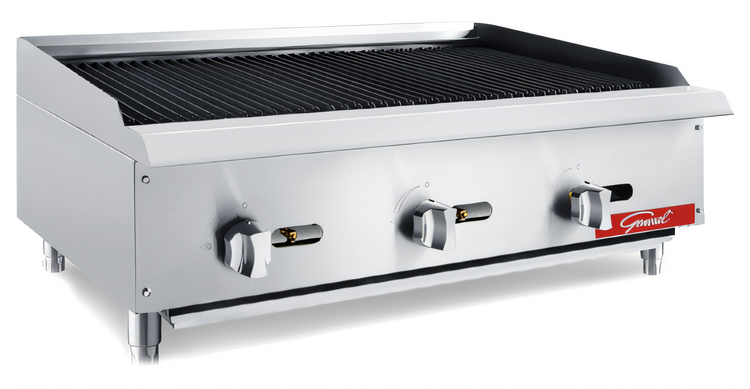 Product image #1 for General 36-Inch Countertop Natural Gas Charbroiler with Radiant Burners and LP Conversion Kit