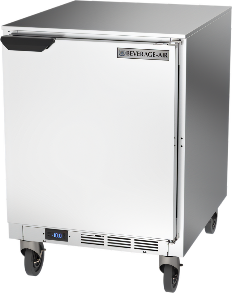 Product image #1 for Beverage-Air 24-Inch One-Section Undercounter Freezer, 4.9 Cu. Ft., Solid Door, Rear-Mounted Self-Contained Refrigeration
