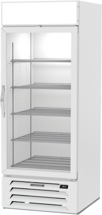 Beverage Air MarketMax 30-Inch One-Section Reach-In Glass Door Merchandiser Refrigerator, 25.97 Cu. Ft., White, Bottom Mount
