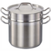 Thumbnail image #1 for Omcan 12 Quart 3-Piece Stainless Steel Double Boiler with Inset and Cover