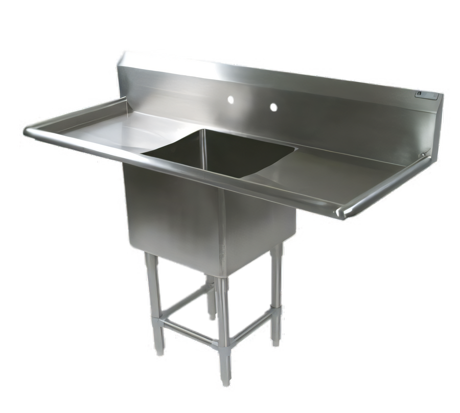Product image #1 for John Boos Pro-Bowl 1-Compartment Stainless Steel Sink with Left and Right Drainboards and 10-Inch Backsplash, 59-1/4 Inch Wide