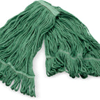 Thumbnail image #1 for CFS Brands 369320M09 Antimicrobial Wet Mop Head, Medium, Looped-End, Green Cotton/Synthetic Blend, 1" Band Case of 12