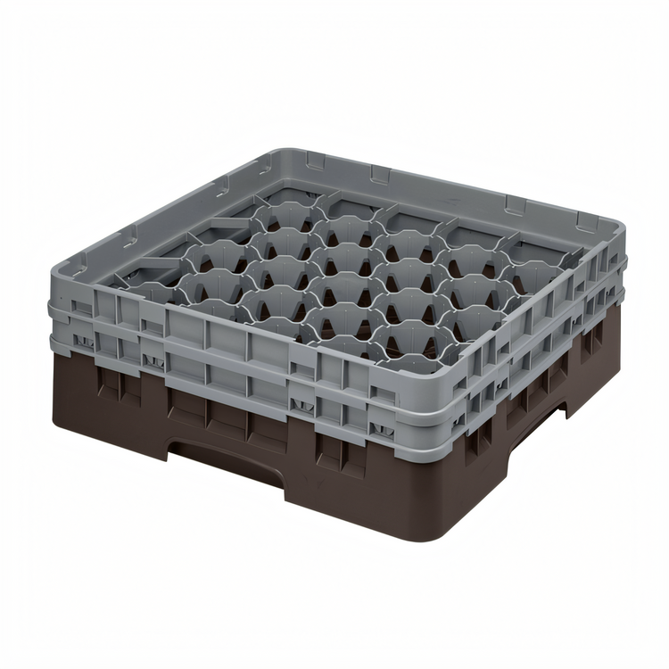 Product image #2 for Cambro Camrack® Full-Size 30-Compartment Brown Glass Rack with 2 Extenders