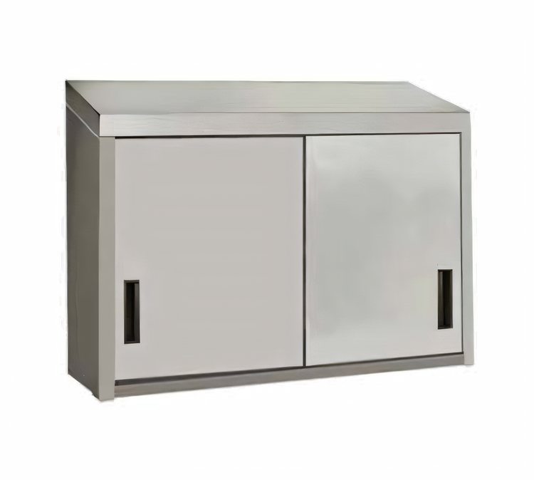 Product image #1 for Advance Tabco Wall-Mounted Stainless Steel Enclosed Cabinet with Sliding Doors and Shelf, 48 x 15 Inches