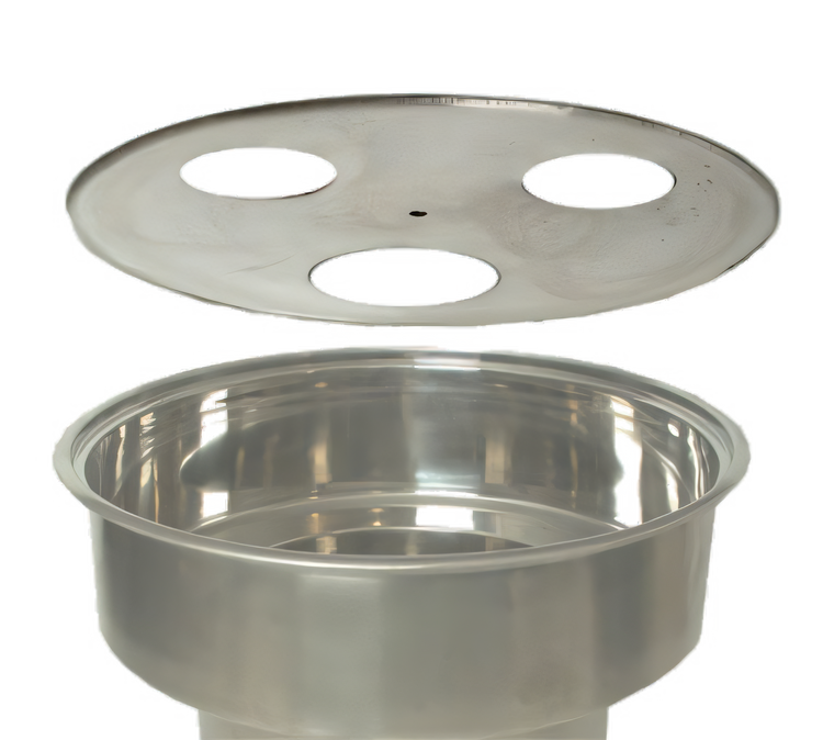 Product image #1 for 20-1/2-Inch Round Stainless Steel 3-Cutout Dim Sum Steamer Plate