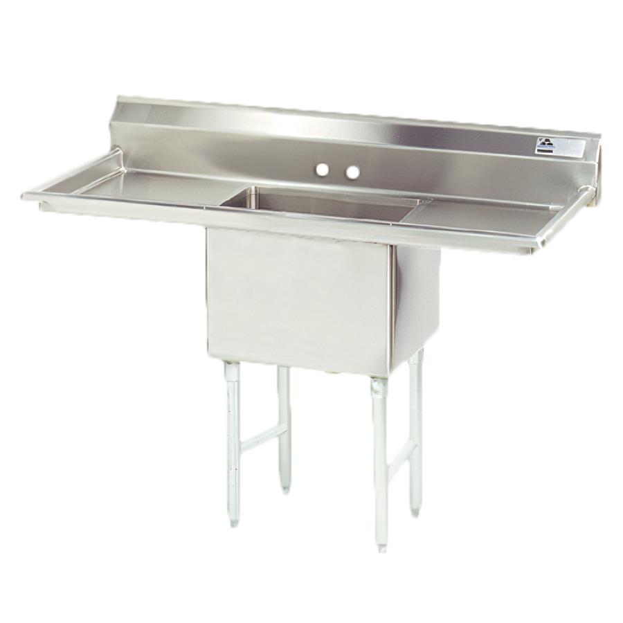 Product image #1 for Advance Tabco 1-Compartment Fabricated Sink with Left and Right Drainboards, 16 x 20 x 14-In Bowl