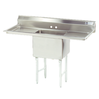 Advance Tabco 1-Compartment Fabricated Sink with Left and Right Drainboards, 16 x 20 x 14-In Bowl