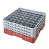 Thumbnail image #2 for Cambro Camrack Full-Size 49-Compartment Glass Rack with 3 Soft Gray Extenders, Cranberry, 6 7/8-Inch Height