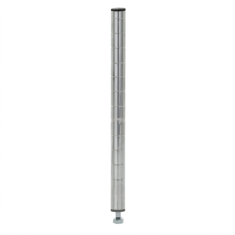 Product image #1 for Olympic 13-Inch Stationary Grooved Wire Shelving Post with Leveling Bolt and Cap, Chromate Finish