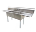 Thumbnail image #1 for Serv-Ware 3-Compartment Economy Sink with Dual 18-Inch Drainboards, 18-Gauge 304 Stainless Steel