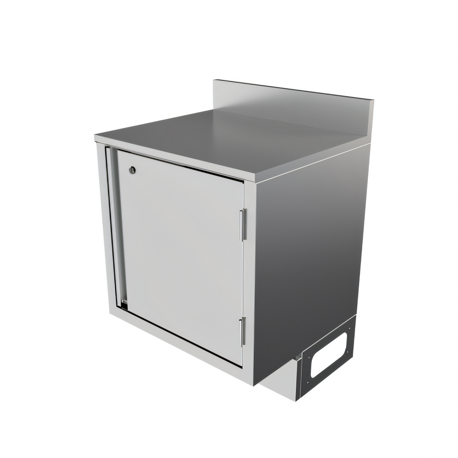 Product image #1 for BK Resources Call Series Flat Top Underbar Cabinet with Hinged Locking Door, Pedestal Base, 24 x 21 Inches