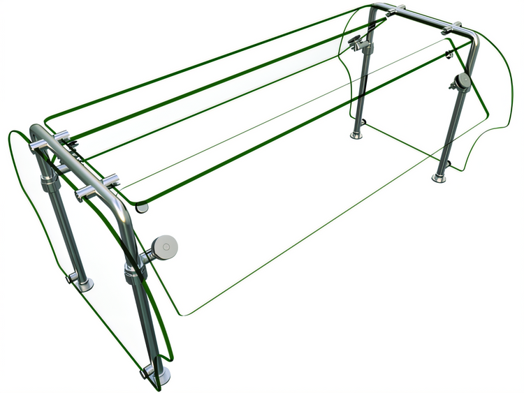Product image #1 for Hatco Flav-R-Shield ES92 Double-Sided Self-Service Sneeze Guard, 48-Inch Wide