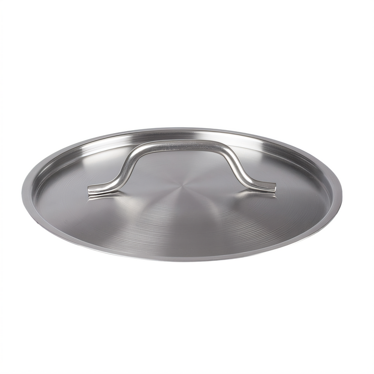 Product image #1 for Winco SSTC-8 Round Flat 18/8 Stainless Steel Replacement Cover with Handle for 8-10 Inch Cookware