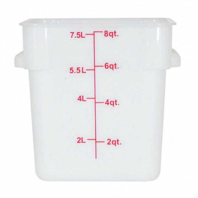 Product image #1 for 8 Quart Square White Polypropylene Food Storage Container