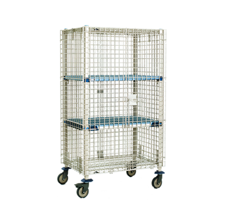 Product image #1 for MetroMax Q Mobile Wire Security Cage with Dolly and Wraparound Bumper, No Intermediate Shelves