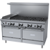 Thumbnail image #1 for Garland GF Starfire Pro 60-Inch Gas Restaurant Range with 8 Open Burners, 12-Inch Thermostatic Griddle, and 2 Standard Ovens