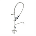 Thumbnail image #1 for EverSteel Stainless Steel Single-Hole Deck Mount Pre-Rinse Mixing Faucet Unit with Add-On Faucet and 12-Inch Swing Nozzle